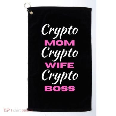 Crypto Wife Mom Boss Funny Golf Towel