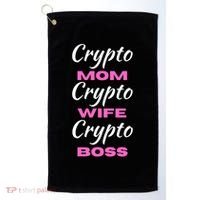 Crypto Wife Mom Boss Funny Golf Towel thumb 0