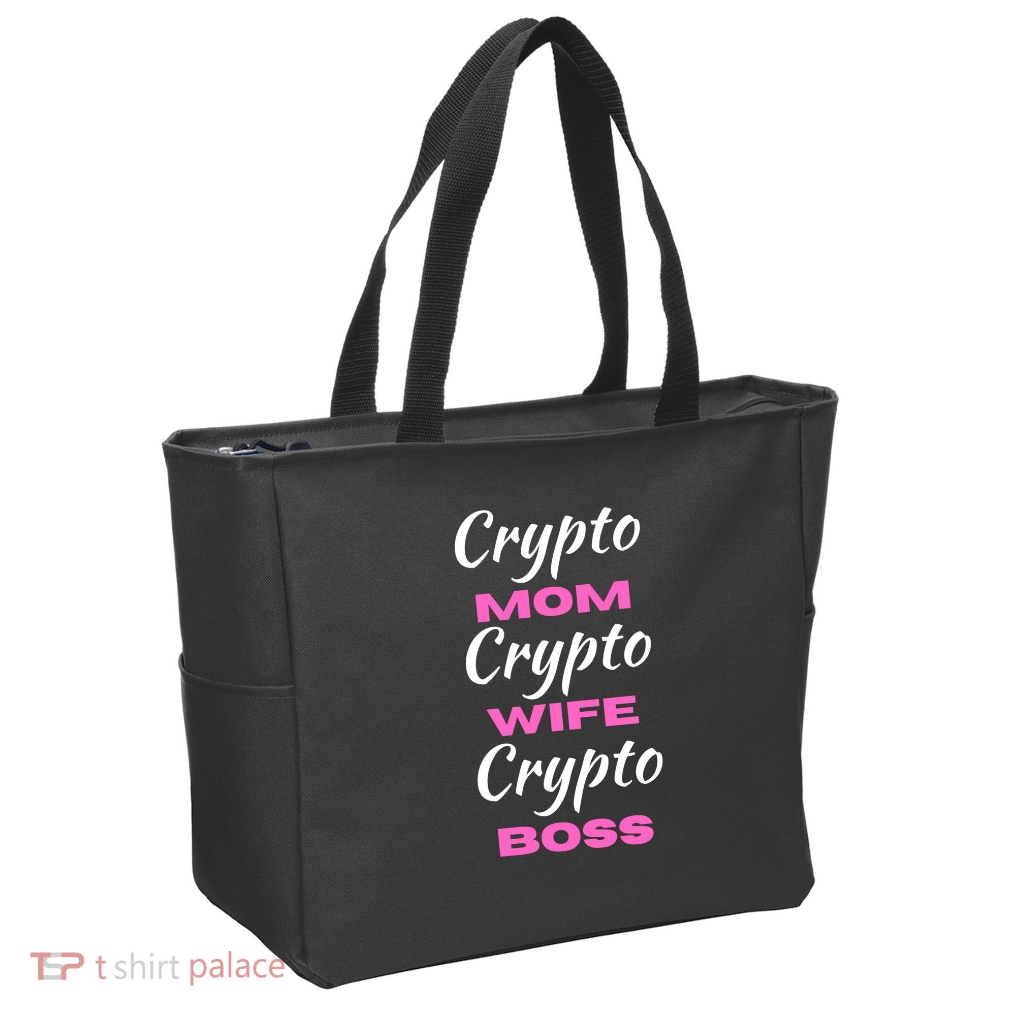 Crypto Wife Mom Boss Funny Tote Bag