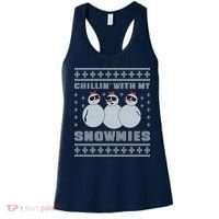 Chillin With My Snowmies Funny Snowman Homies Ugly Christmas Women's Tank Top thumb 0