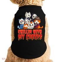 Chillin With My Creeps Funny Cat Horror Movies Serial Killer Doggie Tank thumb 0