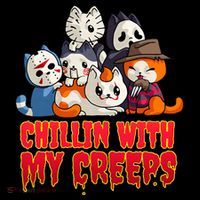 Chillin With My Creeps Funny Cat Horror Movies Serial Killer Coffee Mug thumb 5