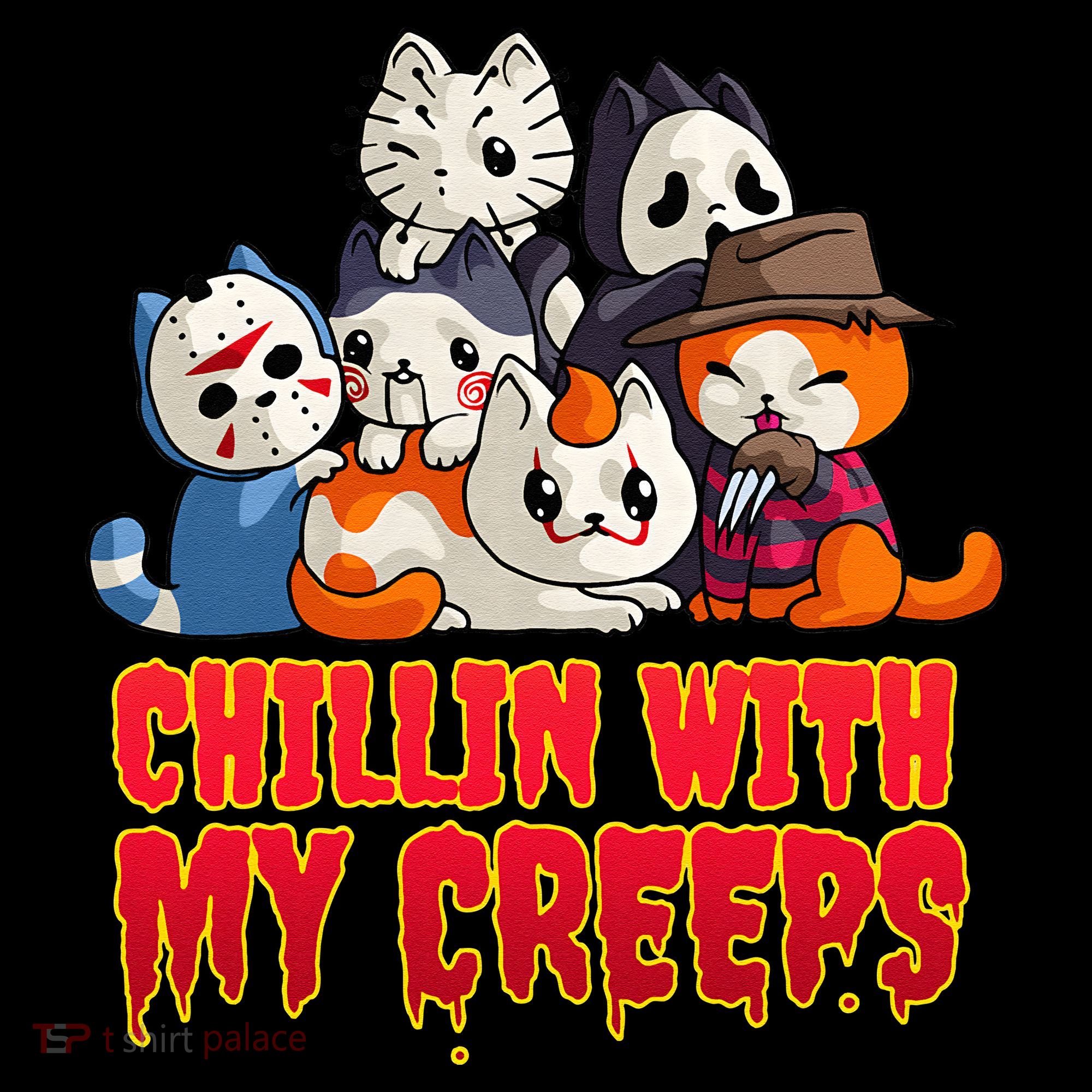 Chillin With My Creeps Funny Cat Horror Movies Serial Killer Coffee Mug