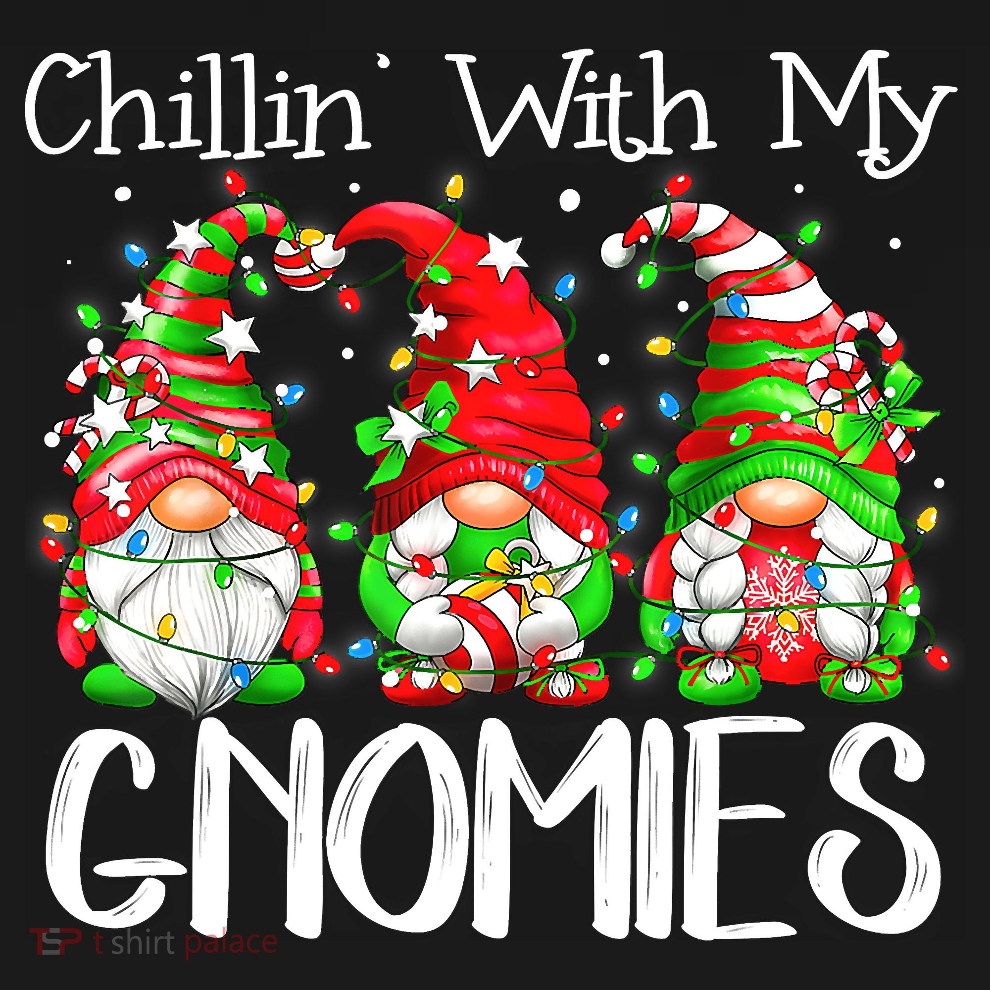 Chillin With My Gnomies Funny Gnome Christmas Pamajas Family Sweatshirt