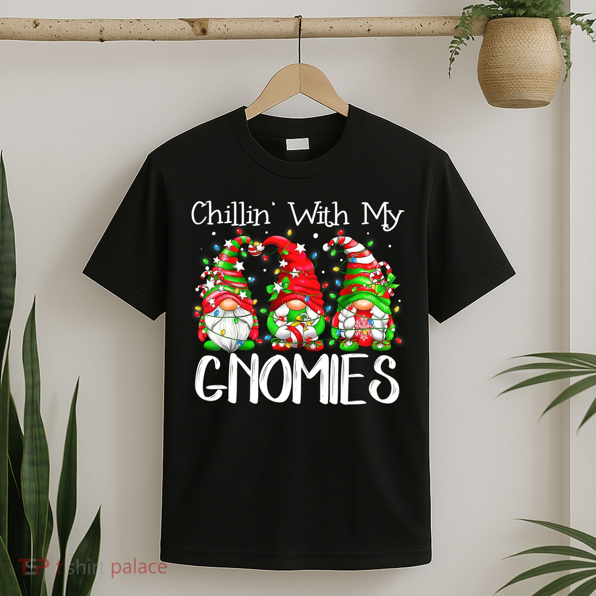 Chillin With My Gnomies Funny Gnome Christmas Pamajas Family T-Shirt