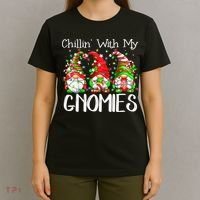Chillin With My Gnomies Funny Gnome Christmas Pamajas Family T-Shirt thumb 4