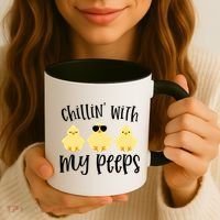 Chillin With My Peeps Cute Coffee Mug thumb 3