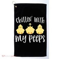 Chillin With My Peeps Cute Golf Towel thumb 0