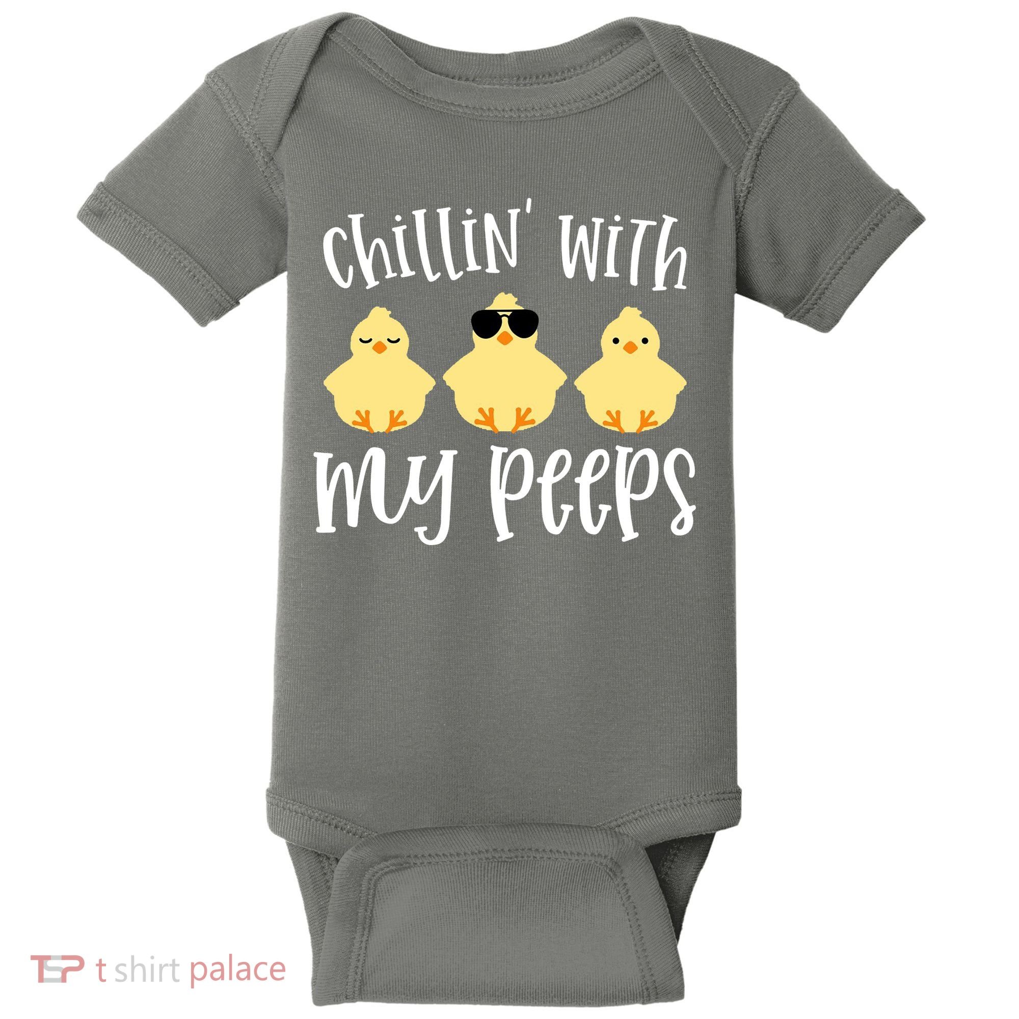 Chillin With My Peeps Cute Baby Bodysuit