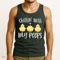 Chillin With My Peeps Cute Tank Top thumb 3