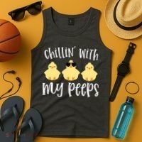Chillin With My Peeps Cute Tank Top thumb 4