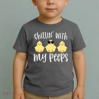 Chillin With My Peeps Cute Toddler T-Shirt thumb 2