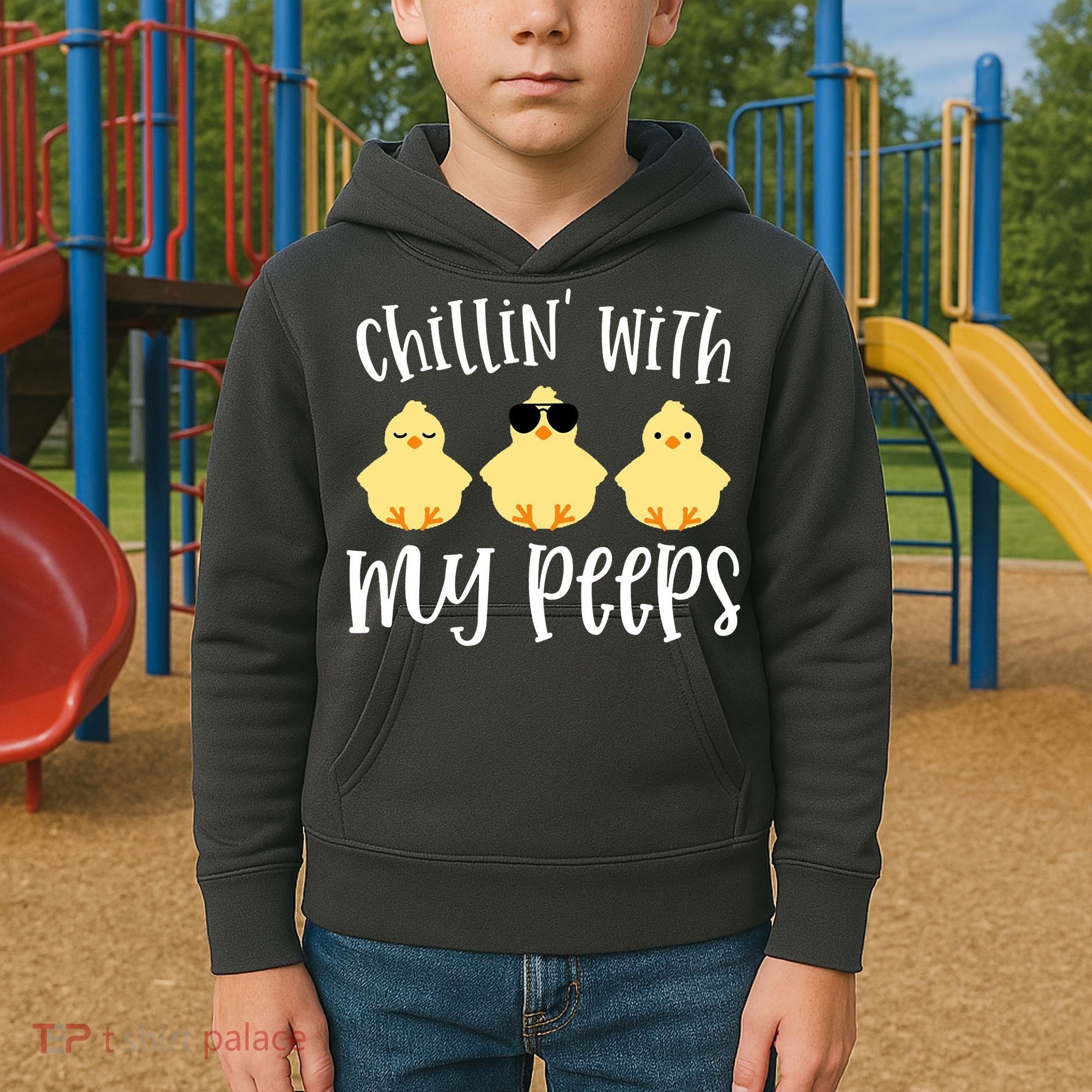 Chillin With My Peeps Cute Kids Hoodie