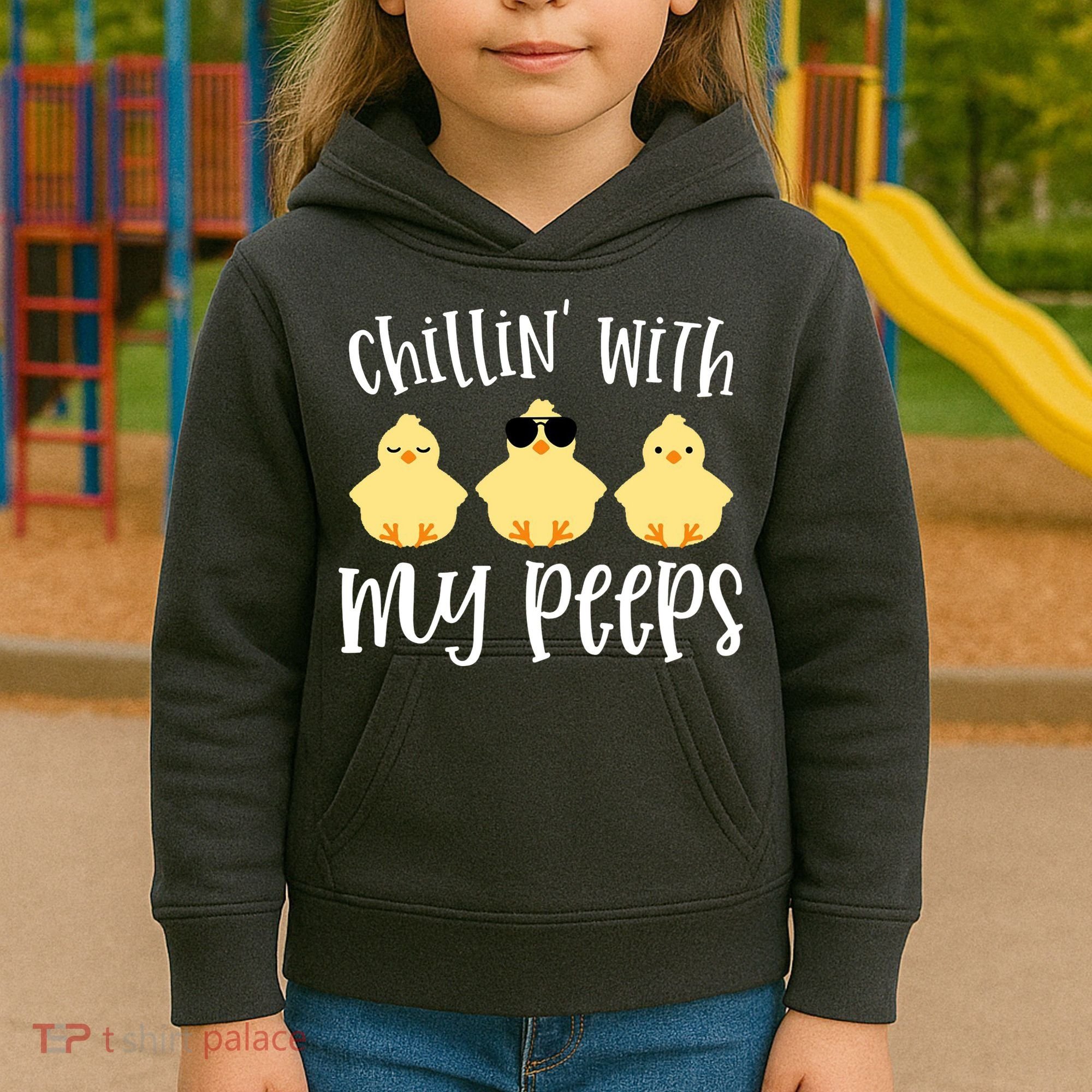 Chillin With My Peeps Cute Kids Hoodie