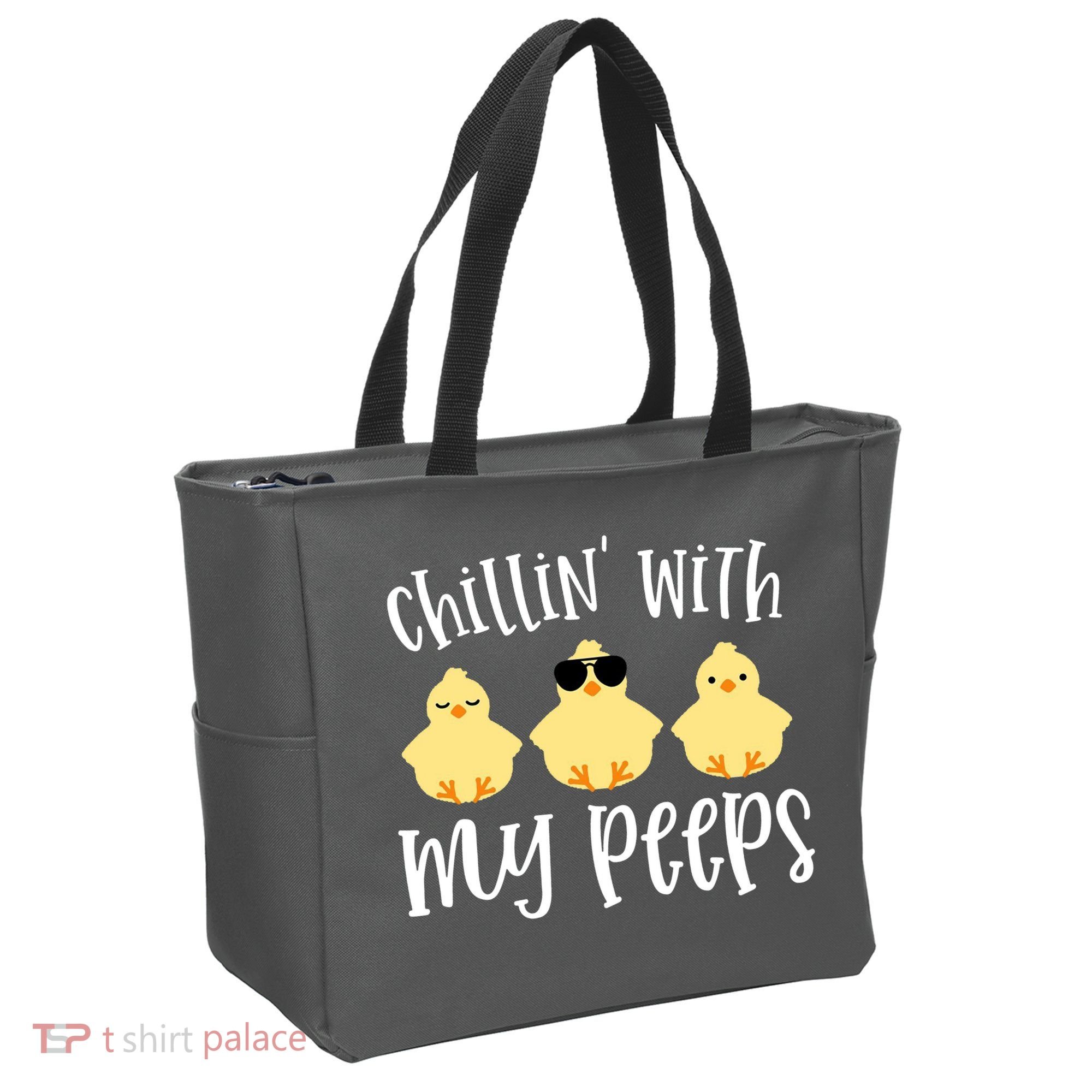 Chillin With My Peeps Cute Tote Bag