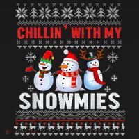 Chillin With My Snowmies Ugly Christmas Snowman Funny Pajama Set thumb 2