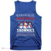 Chillin With My Snowmies Ugly Christmas Snowman Funny Tank Top thumb 0