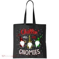 Chillin With My Gnomies Gnome Lover Xmas Buffalo Plaid Tote Bag thumb 0