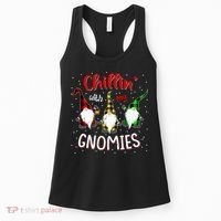 Chillin With My Gnomies Gnome Lover Xmas Buffalo Plaid Women's Tank Top thumb 0