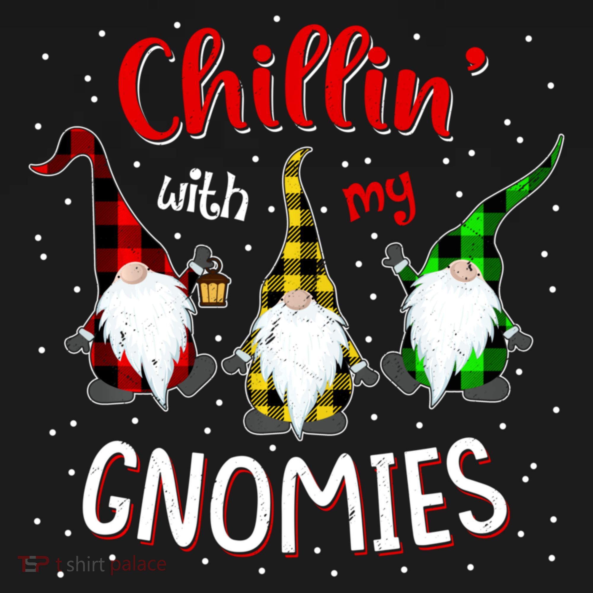 Chillin With My Gnomies Gnome Lover Xmas Buffalo Plaid Women's Tank Top