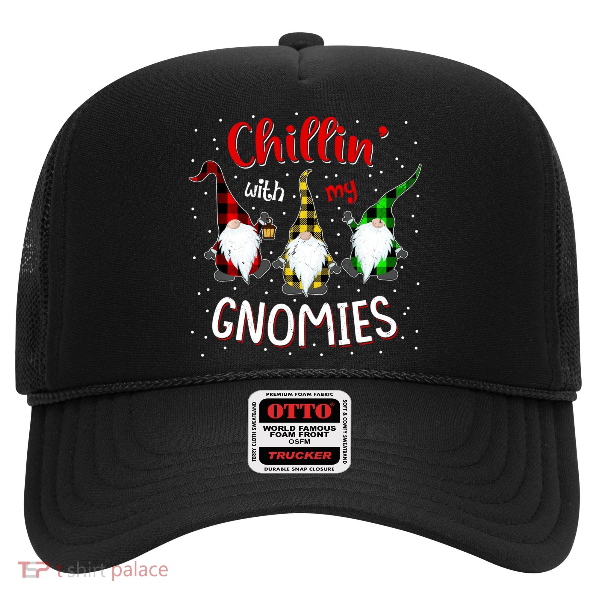 Chillin With My Gnomies Gnome Lover Xmas Buffalo Plaid Hat