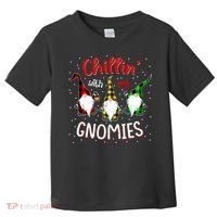 Chillin With My Gnomies Gnome Lover Xmas Buffalo Plaid Toddler T-Shirt thumb 0