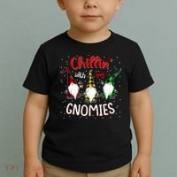Chillin With My Gnomies Gnome Lover Xmas Buffalo Plaid Toddler T-Shirt thumb 2