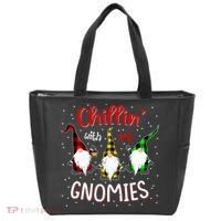 Chillin With My Gnomies Gnome Lover Xmas Buffalo Plaid Tote Bag thumb 0