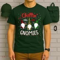 Chillin With My Gnomies Gnome Lover Xmas Buffalo Plaid T-Shirt thumb 6