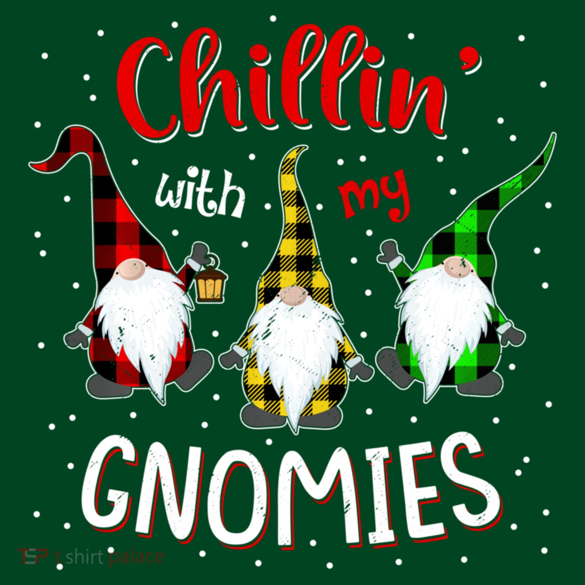Chillin With My Gnomies Gnome Lover Xmas Buffalo Plaid Kids Sweatshirt