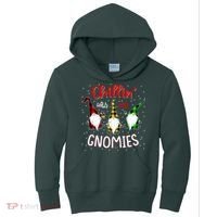 Chillin With My Gnomies Gnome Lover Xmas Buffalo Plaid Kids Hoodie thumb 0