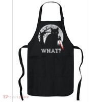 Cat What? Murderous Black Cat With Knife Halloween Cat Black Cat Lover Gift Apron thumb 0