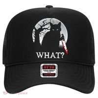 Cat What? Murderous Black Cat With Knife Halloween Cat Black Cat Lover Gift Hat thumb 0