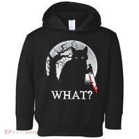 Cat What? Murderous Black Cat With Knife Halloween Cat Black Cat Lover Gift Toddler Hoodie thumb 0