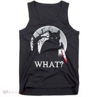Cat What? Murderous Black Cat With Knife Halloween Cat Black Cat Lover Gift Tank Top thumb 0