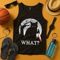Cat What? Murderous Black Cat With Knife Halloween Cat Black Cat Lover Gift Tank Top thumb 4
