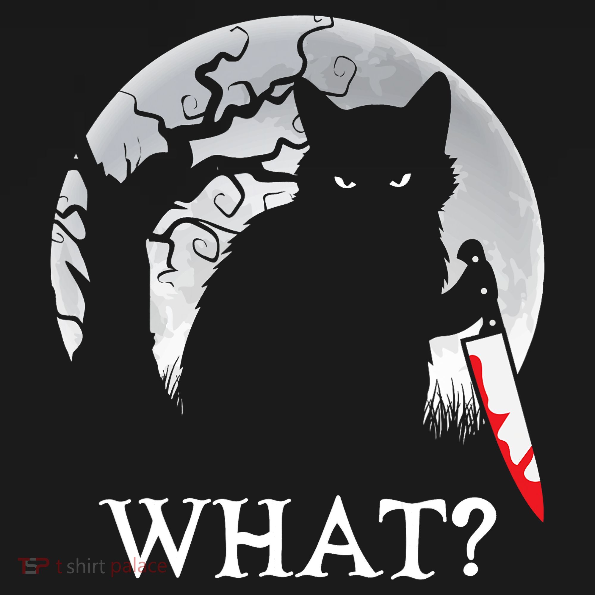 Cat What? Murderous Black Cat With Knife Halloween Cat Black Cat Lover Gift Tank Top