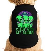 Chillin With My Aliens Group Halloween Doggie Tank thumb 0