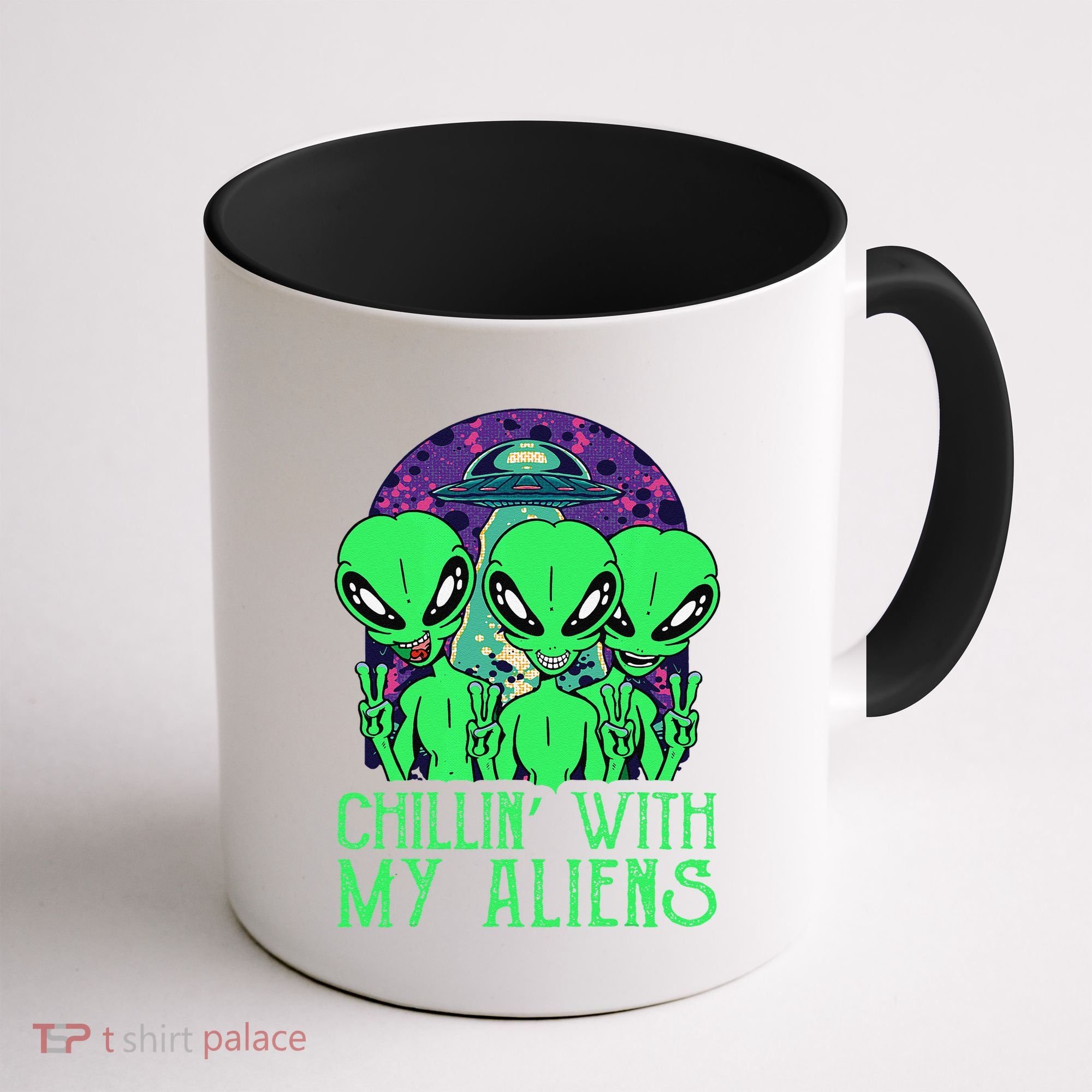Chillin With My Aliens Group Halloween Coffee Mug