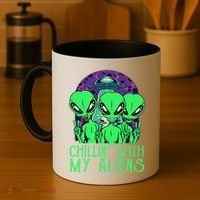 Chillin With My Aliens Group Halloween Coffee Mug thumb 4