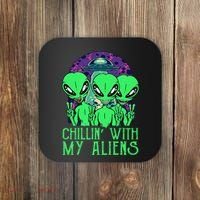 Chillin With My Aliens Group Halloween Coaster thumb 0
