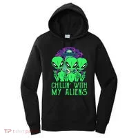 Chillin With My Aliens Group Halloween Women's Hoodie thumb 0