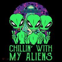 Chillin With My Aliens Group Halloween Women's Hoodie thumb 2