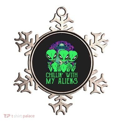 Chillin With My Aliens Group Halloween Ornament