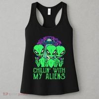 Chillin With My Aliens Group Halloween Women's Tank Top thumb 3