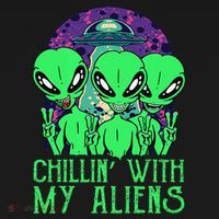 Chillin With My Aliens Group Halloween Kids Hoodie thumb 5