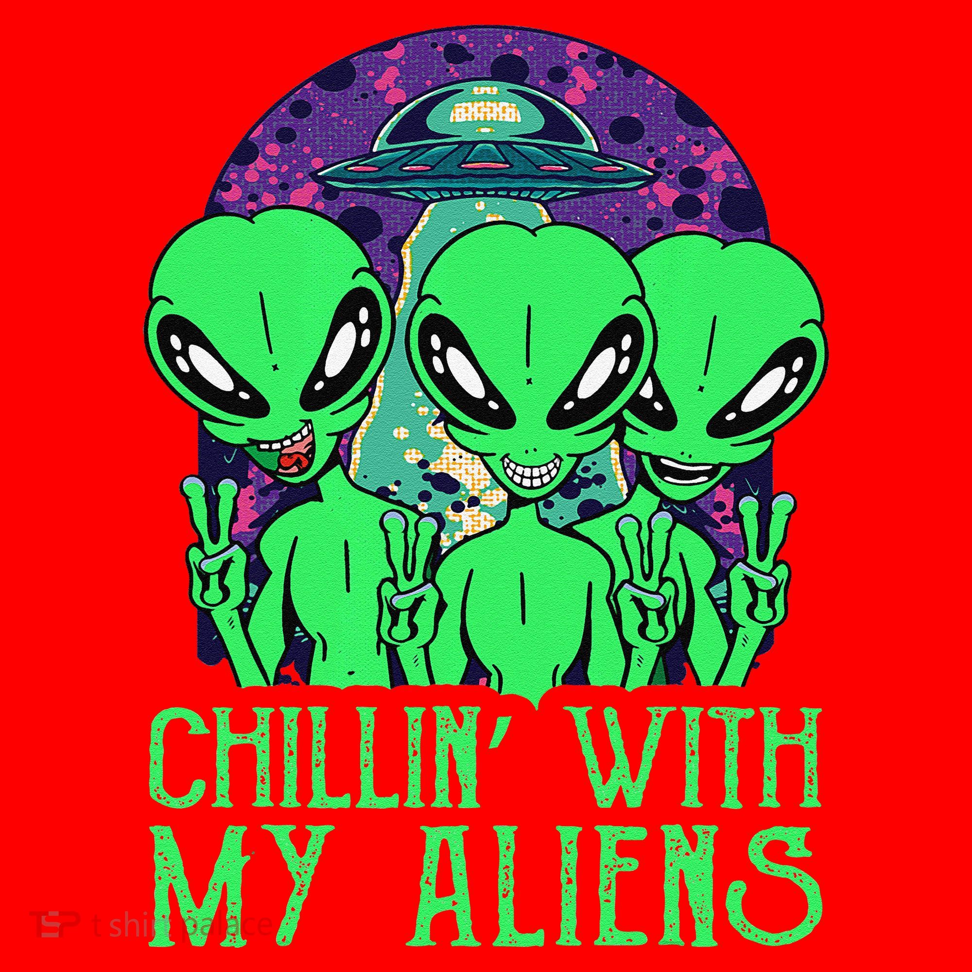 Chillin With My Aliens Group Halloween Santa Hat