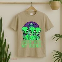 Chillin With My Aliens Group Halloween T-Shirt thumb 2