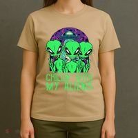 Chillin With My Aliens Group Halloween T-Shirt thumb 4