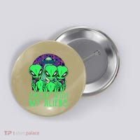 Chillin With My Aliens Group Halloween Button thumb 0